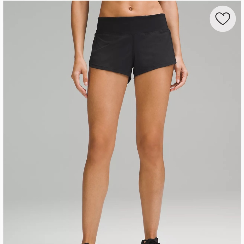 Lululemon Speed Up Low-Rise Lined Short 2.5" in black